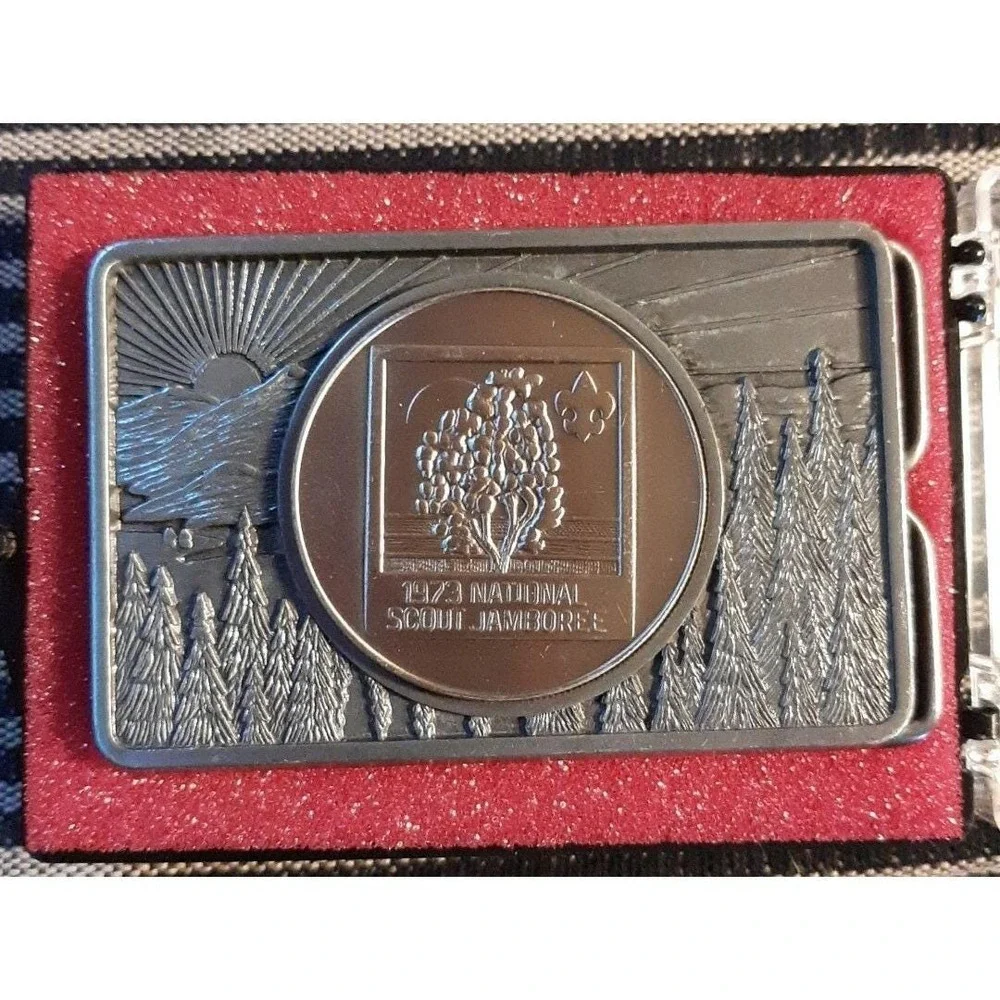 Rare BSA BELT BUCKLE 1973 NATIONAL SCOUT JAMBOREE Vintage MINT Original Box